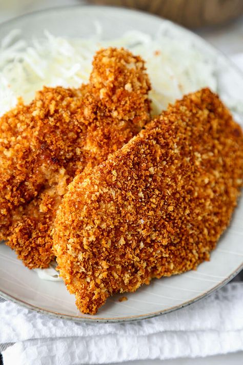 Baked Chicken Katsu Recipe | Pickled Plum | Easy Asian Recipes Baked Chicken Katsu Recipe, Baked Chicken Katsu, Baked Chicken Marinade, Chicken Katsu Recipe, Chicken Katsu Recipes, Katsu Curry Recipes, Katsu Recipes, Chicken Katsu Curry, Chicken Katsu