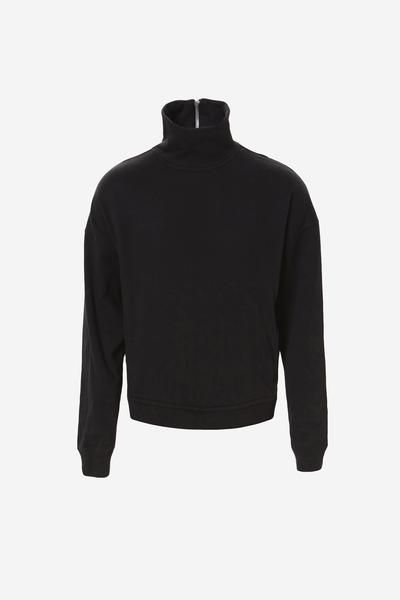 Back Zip Mockneck Sweatshirt