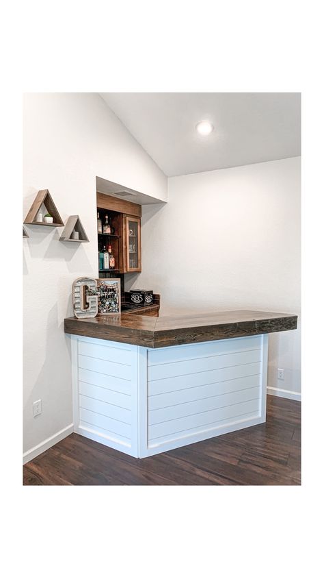 Shiplap Breakfast Bar, Shiplap Bar Ideas, Bars With Shiplap, Shiplap Bar Wall, Black Shiplap Bar, Bar With Shiplap, Bar With Shiplap Wall, Shiplap Under Bar Counter, Shiplap Under Kitchen Bar Counter