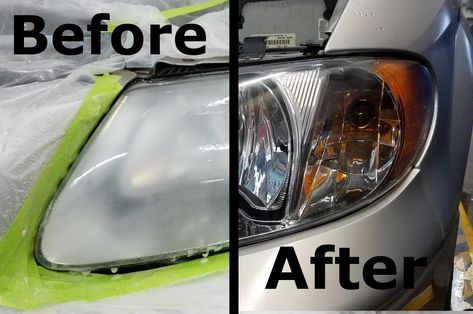 Car Headlight Cleaner, Headlight Restoration Diy, Headlight Cleaner, Car Paint Repair, How To Clean Headlights, Car Repair Diy, Repair Videos, Garage Repair, Headlight Restoration