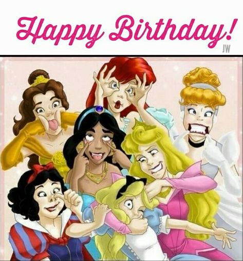 Humor Disney, Disney Mignon, The Disney Princesses, Disney Princess Funny, Happy Birthday Princess, Birthday Meme, Happy Birthday Quotes, Happy B Day, Disney Funny