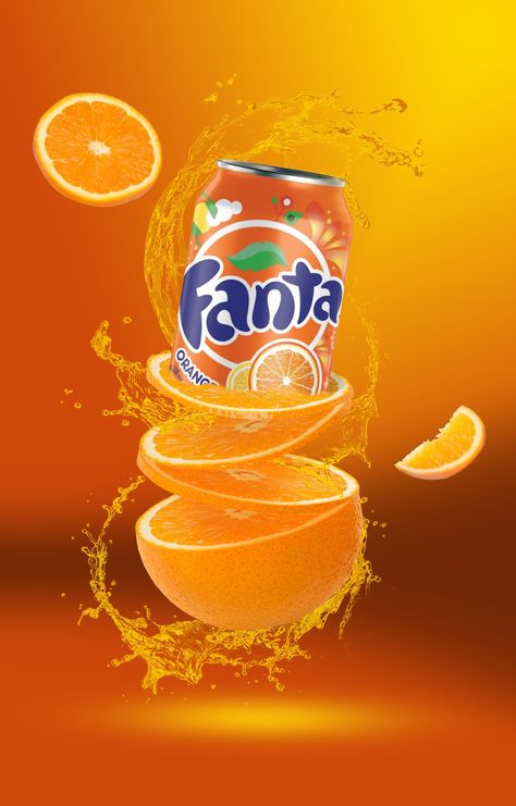 Fanta advertising Soda Poster Design, Can Advertising, Drink Advertising Design, Energy Drink Advertising, Food Advertising Poster, Soda Wallpaper, Drink Advertisement, Soda Ads, Coca Cola Wallpaper