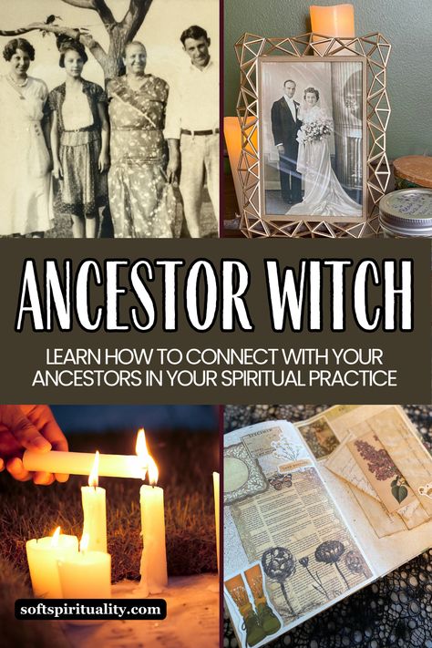 What is an Ancestor Witch? Connect with the ones who came before us – Soft Spirituality Connecting With Your Ancestors, Ancestral Witchcraft, Connect With Ancestors, Ancestor Work, Honor Your Ancestors, Witch Types, Ancestor Altar, Samhain Altar, Witch Altar