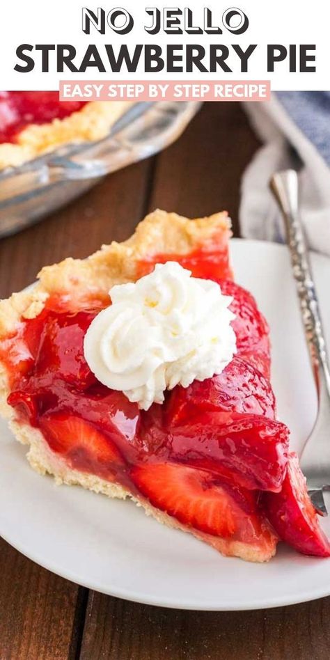 How To Make Strawberry Pie Filling, Strawberry Pie Without Jello, Fruit Pie Recipes Easy, Easy Strawberry Pie, Fruit Pie Recipe, Fresh Strawberry Recipes, Strawberry Pie Recipe, Fresh Strawberry Pie, Strawberry Pie Filling