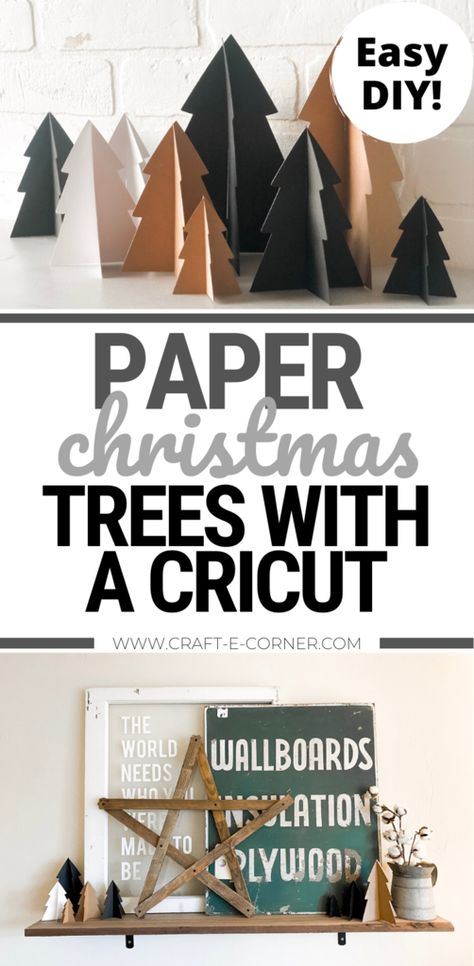 Christmas Table Cricut, Cricut Christmas Table Decorations, Cricut Christmas Projects, Paper Christmas Trees, Craft Cricut, Cricut Christmas Ideas, Christmas Cricut, Cricut Explore Projects, Paper Christmas Decorations