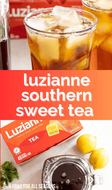 If you're looking for the best sweet tea recipe, you've found it. This Luzianne Sweet Tea Recipe is our beverage of choice - and I think any tea drinker will agree. Treat your taste buds and whip up a gallon jug of this classic Southern sweet tea recipe. In this blog post, we'll show you how simple it is to make good tea easily right at home. How To Make Sweet Tea, Sweet Tea Recipe, Southern Sweet Tea Recipe, Luzianne Sweet Tea Recipe, Lipton Sweet Tea Recipe, Southern Iced Tea, Unsweetened Iced Tea, Beef Tip Recipes, Sweet Tea Recipes