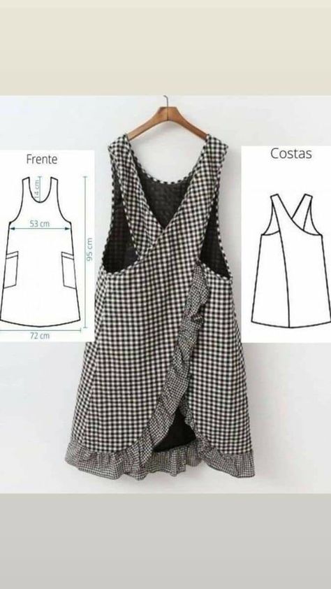 Apron Pattern Free, Apron Sewing Pattern, Sewing Clothes Women, Sew Ins, Costura Diy, Sewing Aprons, Aprons Patterns, Aprons Vintage, Apron Designs