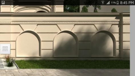 Modern boundary wall design with gate 2023 modern front yard fence designs front boundary 2023 Modern Boundary Wall Design, Boundary Wall Design Ideas, Compound Wall Ideas, Front Boundary Wall Design, Modern Boundary Wall, Boundary Wall Ideas, Concrete Fence Wall, Home Exterior Styles, Boundry Wall