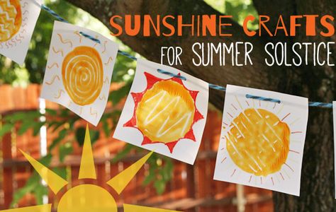 Summer Solstice Crafts For Kids, Summer Solstice Crafts, Summer Equinox, Summer Solstice Party, Sunshine Crafts, Solstice Art, Solstice Party, Solstice And Equinox, Solstice Celebration