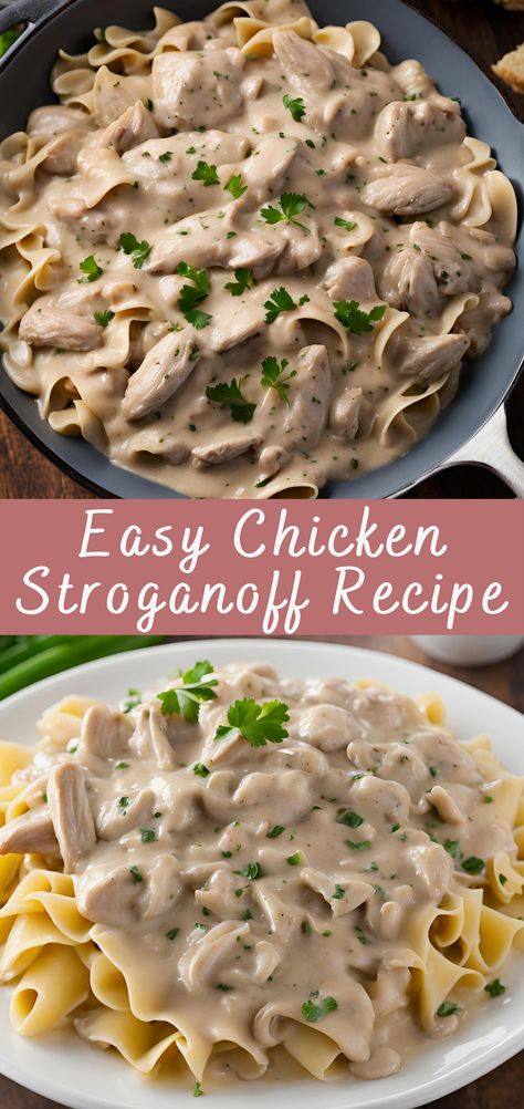 If you're in the mood for a comforting meal that's both creamy and easy to whip up, this Chicken Stroganoff is the answer. A delightful variation on the traditional beef stroganoff, this dish features succulent chicken paired with a luscious, savory sauce. Ideal for a quick weeknight dinner or a leisurely weekend feast, this recipe promises to satisfy your cravings with minimal effort. Crockpot Chicken Stroganoff Easy Recipes, Chicken Stroganoff Recipe Crockpot, Chicken Stroganoff Instant Pot, Chicken Stroganoff Recipe Easy, Ground Chicken Stroganoff, Instant Pot Chicken Stroganoff, Crockpot Chicken Stroganoff, Stroganoff Recipe Easy, Easy Chicken Stroganoff Recipe