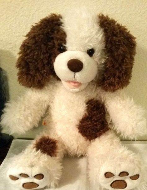 Build A Bear Dog Teddy Bear - White Brown Build A Bear Store, Build A Bear Dog, Lover Aesthetic, Bear Friends, Ty Babies, Teddy Bears For Sale, Bear White, Bear Images, 2024 Wishlist