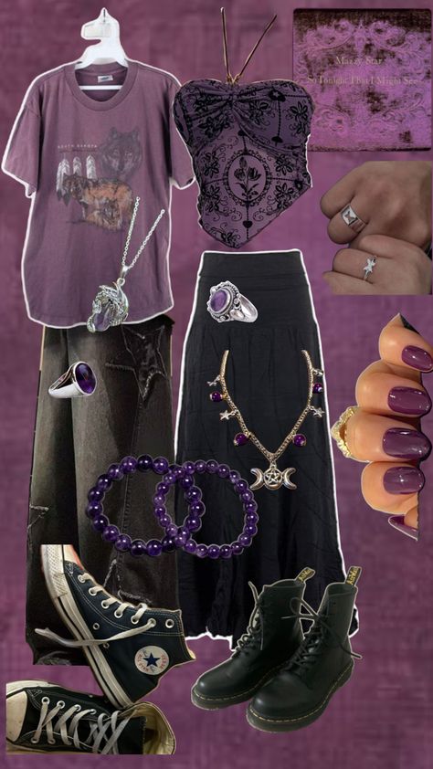 Witchy Outfits, Match Outfits, Date Idea, Mazzy Star, Earthy Outfits, Funky Outfits, Purple Outfits, Swaggy Outfits, Goth Outfits