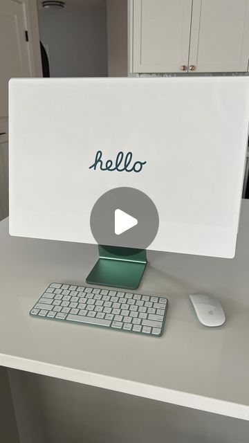 Ritz Stevens on Instagram: "Green iMac unboxing 🍏   #imac #apple #imacunboxing" Green Imac Desk Setup, Imac Desktop Setup, I Mac Apple, Green Imac, Imac Setup, Imac Desk, Imac Desk Setup, Imac Desktop, Desktop Setup