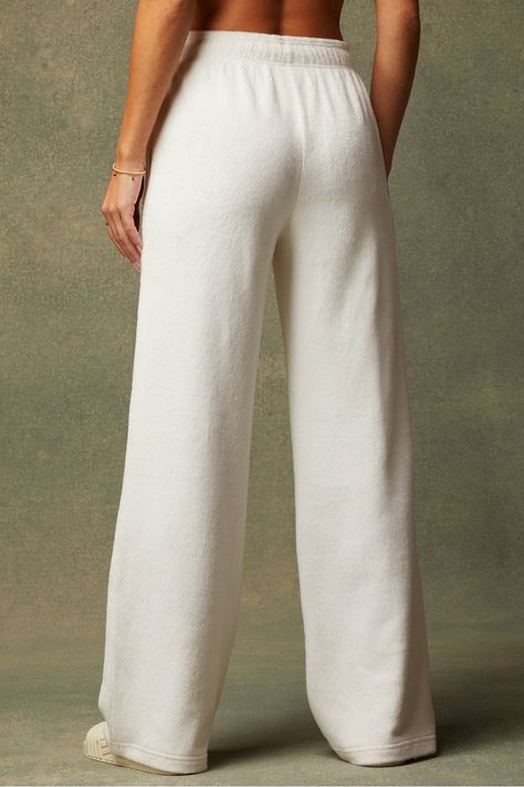 Cozy Cord High-Waisted Wide Leg Pant - Fabletics Affordable Cotton Pull-on Style Bottoms, Cheap Cotton Sweatpants, Cheap Cotton Sweatpants With Multiple Pockets, Cheap Casual Sweatpants With Drawstring, Cheap Cotton Sweatpants For Loungewear, Old Navy High Waisted Joggers, Cheap Relaxed Fit Sweatpants For Women, Trendy Affordable Wide Leg Loungewear Pants, Cheap Casual Drawstring Sweatpants