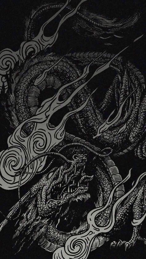 Black And White Dragon Wallpaper, Tab S8 Wallpaper, Black And White Japanese Wallpaper, Dark Dragon Wallpaper, Dark Dragon Aesthetic, Black Gothic Wallpaper, Black Dragon Aesthetic, White Dragon Wallpaper, Black Dragon Wallpaper