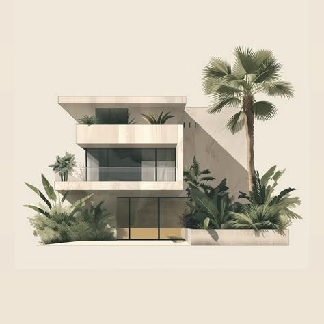 🌴 What is your fav sample? 1, 2, 3, or 4? For these samples I experimented with a fully illustrated style and tropical vegetation. I really liked the results: minimalist and aesthetic 🤌🏻 Villa Compound, Aesthetic Park, Tropical Vegetation, Architect Student, Architectural Illustration, Beach House Plans, Architectural Floor Plans, Home Library Design, Architectural House Plans