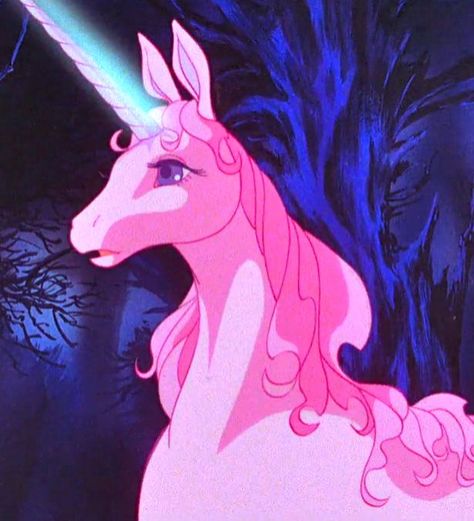 Last but not least! So deliciously pink! Fantasy Unicorn, Diy Unicorn, Last Unicorn, The Last Unicorn, New Retro Wave, Pink Unicorn, Arte Fantasy, Vintage Cartoon, Die Hard