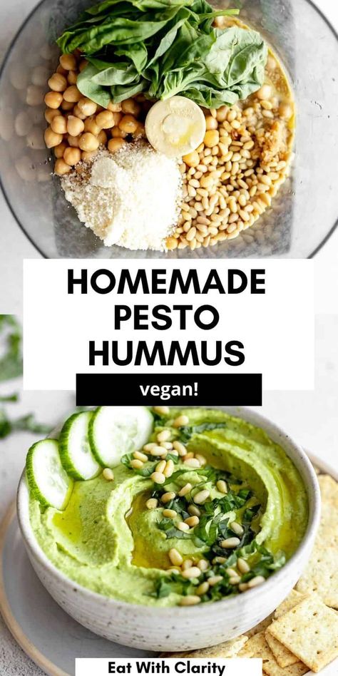 Green Hummus Recipe, Basil Pesto Hummus, Creamy Hummus Recipe, Roasted Beet Hummus, Hummus Pasta, Pesto Hummus, Creamy Hummus, Hummus Recipe Homemade, Easy Pasta Sauce