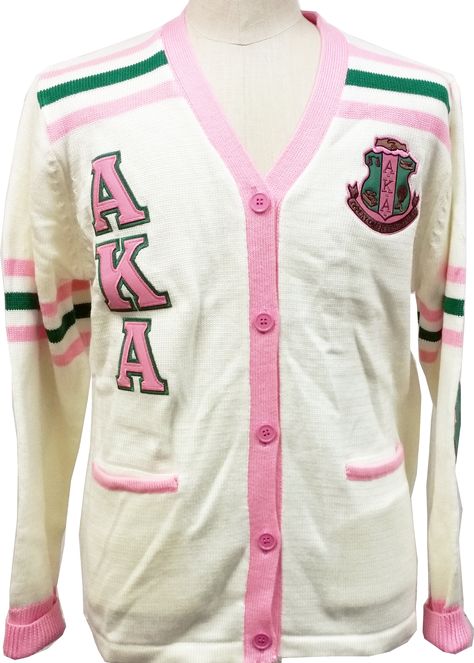 Buffalo Dallas Alpha Kappa Alpha Sorority Ladies Cardigan Sweater [Cream - 4XL] Alpha Kappa Alpha Cardigan, Alpha Kappa Alpha Jackets, Alpha Kappa Alpha Clothing, Alpha Kappa Alpha Sorority Paraphernalia, Aka Sorority Gifts, Ladies Cardigan, Western Outfits Men, Kappa Alpha Psi, Alpha Kappa Alpha Sorority