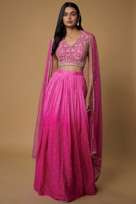 https://www.perniaspopupshop.com/chamee-and-palak-pink-georgette-shaded-lehenga-set-cnpc062327.html Lehanga Blouse Designs Latest Women, Latest Lehenga Design 2024, Shaded Lehenga, Coconut Barfi Recipe, Coconut Barfi, Barfi Recipe, Bridesmaids Outfits, Latest Lehenga Designs, Bridesmaid Saree