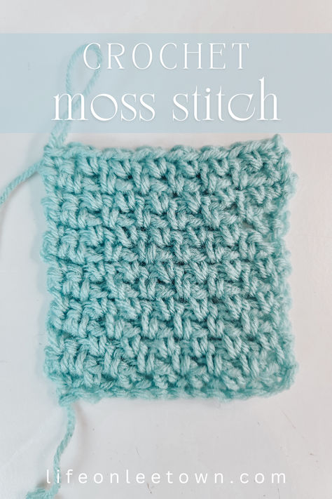 Learn how to crochet this beautiful easy moss stitch. I have included written instrucstions and a YouTube video tutorial.  #crochet #crochetstitch #mossstitch Crochet Moss Stitch, Moss Stitch Crochet, Crochet Moss, Learn How To Crochet, Stitch Crochet, Tutorial Crochet, Moss Stitch, Crochet Stitch, How To Crochet