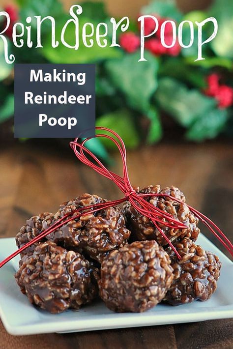 Reindeer Poop Recipe, Reindeer Poop Cookies Recipe, Reindeer Poop Cookies, Reindeer Droppings, Reindeer Poop, Easy Christmas Candy Recipes, Christmas Poem, No Bake Recipe, Christmas Candy Recipes