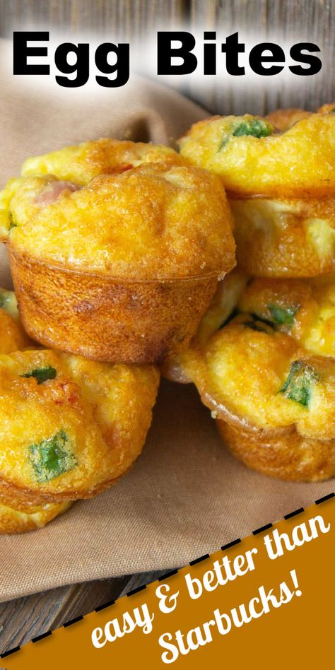 Egg Bites that are easy to make and better than Starbucks! via @artandthekitch Eggs Bites, Breakfast Egg Bites, College Recipes, Calorie Breakfast, Starbucks Egg Bites, Tin Recipes, Egg Bites Recipe, Low Calorie Breakfast, Breakfast Casseroles