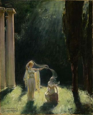 Charles Courtney Curran Greek Paintings, Ancient Greek Art, Green Paintings, Greek Art, Aesthetic Painting, Art Appreciation, Ethereal Art, Classical Art, Whistler