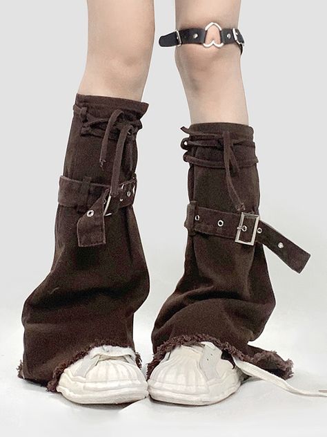 The price is for a pair of leg sleeves only, others are not included. Fabric:DenimSocks Details:Self-tie Straps Garment Size Size Free Size Full Length 47 Cuff 38 Weight 52.5-65KG Denim Leg Warmers, Women's Gaiters, Cute Leg Warmers, Cute Leg, Kawaii Leg Warmers, Y2k Girl, Camo Skirt, Belt Women, Leg Sleeves