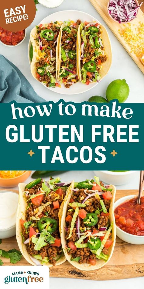 This classic recipe for gluten-free tacos is simple, straightforward, and always a winner. Perfect for Taco Tuesday! Taco Shell Bowls, Jicama Tortilla, Gluten Free Taco, Gluten Free Meatloaf, Gluten Free Tacos, Gluten Free Meatballs, Gluten Free Lasagna, Taco Bowls, Cassava Flour