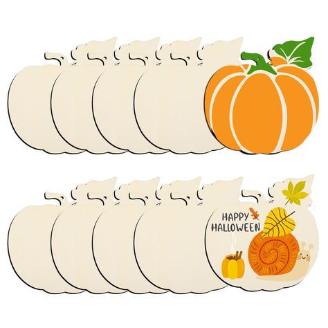 PRICES MAY VARY. Unique Size & Shape - They are a perfect size which are up to 7 inches in length for painting or make a carft. Unique pumpkin style adds a lot of fun to Thanksgiving and Halloween. High-quatity - The blank wooden Thanksgiving and Halloween ornaments have a nice shape with the ornament detail at the top for hanging (Come with string). The blank design gives you plenty of options. Both sides are sanded to a smooth finish, and the burned edges is smooth and flat. Easy to Use-The bl Ornaments To Paint, Thanksgiving Ornaments, Dekorasi Halloween, Wood Discs, Paint Diy Crafts, Pumpkin Cutouts, Pumpkin Ornaments, Fall Wood Crafts, Pumpkin Ornament