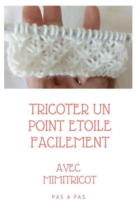 Le point étoile facile, expliqué via une video en pas à pas; Très utile pour la layette Star Stitch, Knitting Stitches, Le Point, Crochet Hats, Wool, Knitting, Crochet