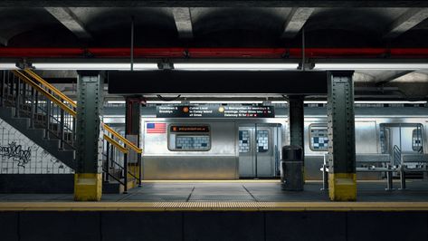 Metro Subway, Episode Backgrounds, Subway Station, New York Subway, Subway Train, Nyc Subway, Subway Art, Weird Dreams, Character Design Animation