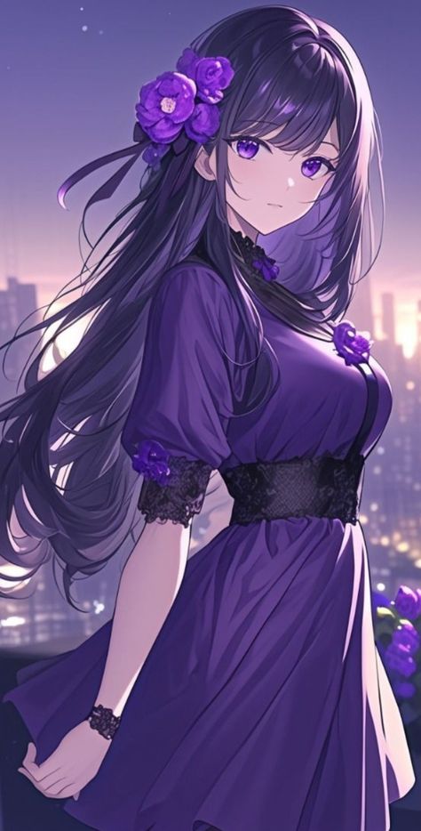 Anime Girlies Wallpaper, Purple Anime Characters, Wallpaper Raiden Shogun, Long Purple Hair, Raiden Shogun Genshin, Shogun Genshin, Anime Purple, Anime Hairstyles Male, Anime Purple Hair