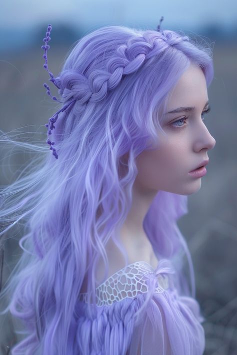 Dyed Hair Colors, Hufflepuff Outfit, Sagittarius Rising, Lavender Hair Colors, Dark Purple Hair, Lilac Hair, Lavender Hair, Fantasy Hair, Hair Color Purple