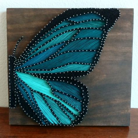 Thread Art On Wood, Supw Project, Butterfly String Art, String Art Ideas, String Art Patterns Templates, String Art Patterns Free, فن الرسم بالمسامير, Nail String, String Art Templates