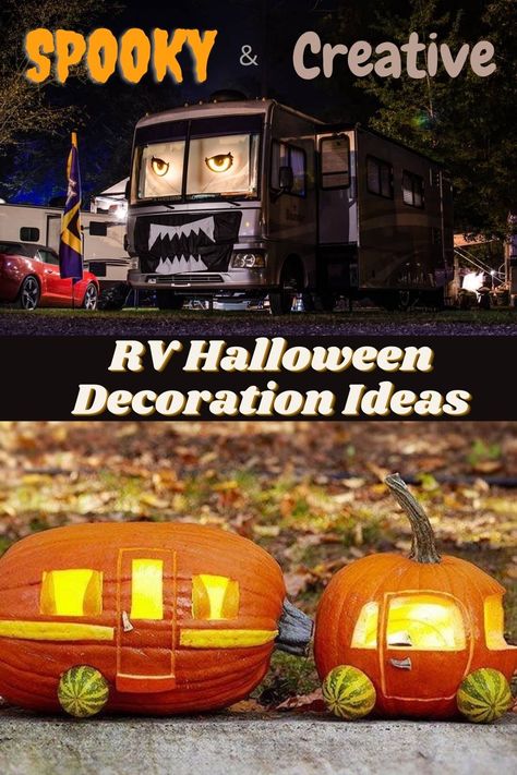 If you want to make this Halloween one to remember, consider decorating your RV or camper. The best way to plan RV Halloween decorations for your camper is to prepare a theme. Motorhome Halloween Decorations, Halloween Decorations Outdoor Camper, Decorating Rv For Halloween, Rv Fall Decorating Ideas Outside, Diy Halloween Camper Decorations, Campers Decorated For Halloween, Camper Halloween Decorating Ideas Diy, Halloween Decor For Campsite, Camping Halloween Decor