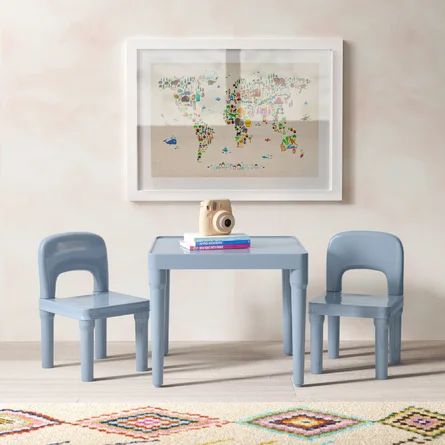 Mack & Milo™ Edwardo Kids Square Play Table and Chair Set | Wayfair Kids Table Chair Set, Interactive Table, Kids Play Table, Kids Activity Table, Toddler Table And Chairs, Youth Furniture, Toddler Table, Table And Chair Set, Plastic Table