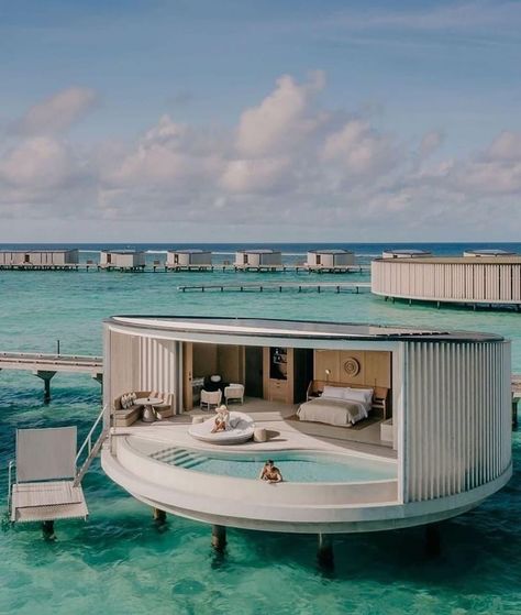 Water Bungalow, Private Island Resort, Ritz Carlton Hotel, Hotel Inspiration, Water Villa, Overwater Bungalows, Photographie Portrait Inspiration, The Ritz Carlton, Floating House