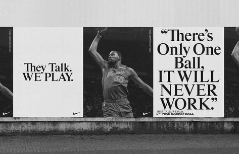 Nike Basketball NBA finals 2017 campaign 5 Typography Billboard, Basketball Poster Design, Nike Advertising, Nike Posters, Advertising Typography, Hoarding Design, Nike Poster, Retail Branding, Basketball Poster