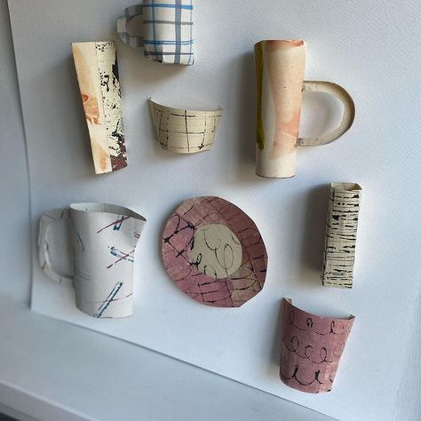 Kate Semple on Instagram: "When Ceramics & collage become one This new 2D 3D mash up will be @yorkopenstudios 🥳💃😘 #collage #cutpaper #ceramics" Kate Semple, Ceramics, Boutique, Tableware, Collage, Instagram