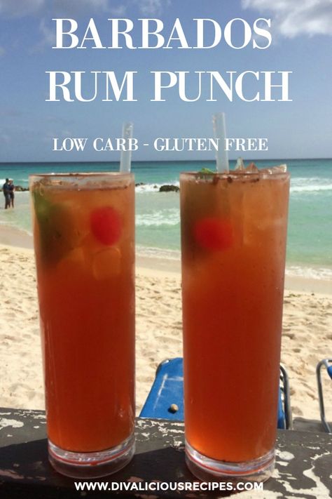 This is my version of a sugar free Barbados rum punch. Barbados Rum Punch Recipe, Barbados Recipes, Bajan Recipe, Barbados Food, Deli Style Sandwiches, Healthy Fast Food Options, Rum Punch Recipes, Low Carb Cocktails, Easy Summer Cocktails