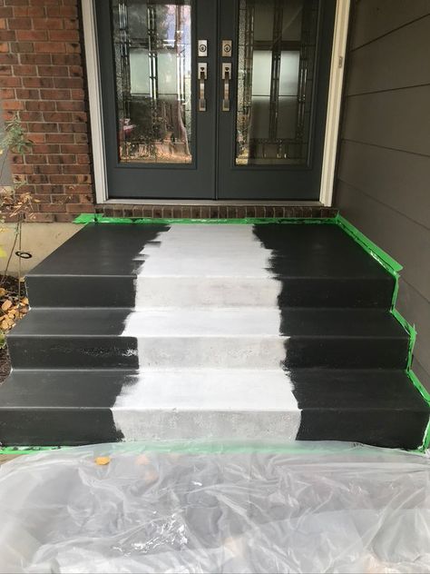 Concrete Front Steps, Cement Steps, Concrete Front Porch, Entry Steps, Paint Concrete Patio, Painted Concrete Steps, Paint Concrete, Front Door Steps, Front Porch Steps