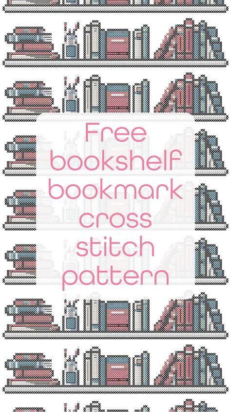 Free bookshelf bookmark cross stitch pattern - Craft with Cartwright Cross Stitch Bookshelf Pattern, Cross Stitch Patterns For Bookmarks, Bookshelf Embroidery Pattern, Book Cross Stitch Pattern Free, Teacher Cross Stitch Patterns Free, Bookmark Cross Stitch Pattern Free, Cross Stitch Bookmarks Free Pattern, Cross Stitch Bookmarks Patterns, Cross Stitch Bookmark Patterns Free Charts