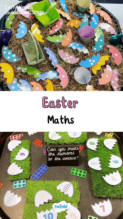 Can the children match the eggs? A great easter eyfs activity, thanks to @mrsb_2011 @mrsb_reception Early Years Easter Crafts, The Odd Egg Activities Eyfs, Outdoor Easter Activities Eyfs, Easter Eyfs Activities Ideas, Easter Maths Eyfs, Easter Crafts Eyfs, Eyfs Easter Activities, Easter Cards Eyfs, Easter Provocations