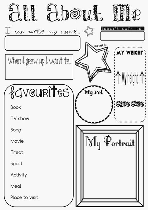 MEMORY BOOK Use this All About Me sheet as a beginning of year activity. Description from pinterest.com. I searched for this on bing.com/images About Me Worksheet, All About Me Preschool Theme, Me Worksheet, About Me Poster, Me Preschool Theme, All About Me Poster, All About Me Printable, All About Me Book, All About Me Worksheet