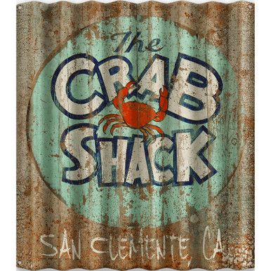 The Crab Shack Personalized Corrugated Metal Sign enhances your coastal kitchen with a vintage-look design in aqua, white and red hues and a customizable location line. Aluminum 32"W x 36"H Made in the USA Food Trailers, Lobster Shack, Kentish Town, Crab Shack, Southern Sayings, Beachy Style, Doll House Crafts, The Crab, Fun Signs