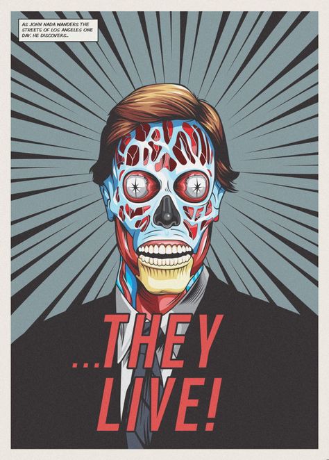 They Live (1988) They Live Movie Art, They Live Movie, Scifi Movies, Awesome Posters, Horror Collection, Art Pins, Cult Movie, Backgrounds Hd, Horror Posters