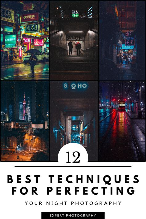 From best setting to equipment, find all techniques you need to perfect night photography. Camera Settings For Night Photography, Night Photography Settings, Urban Night Photography, Night Film Photography, Night Flash Photography, Night Light Photography, Night Photography Tips, Videography Tips, Photography Job