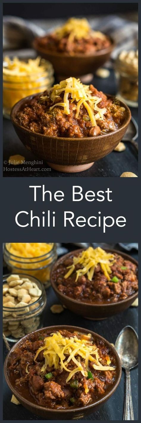 Easy Stovetop Chili Recipe, The Best Chili Recipe, Chili Recipe Stovetop, Homemade Chili Recipe, The Best Chili, Chili Chili, Beef Chili Recipe, Best Chili, Chile Recipes